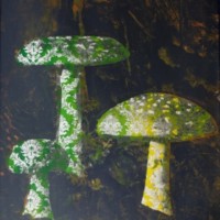 Green Vintage Mushrooms